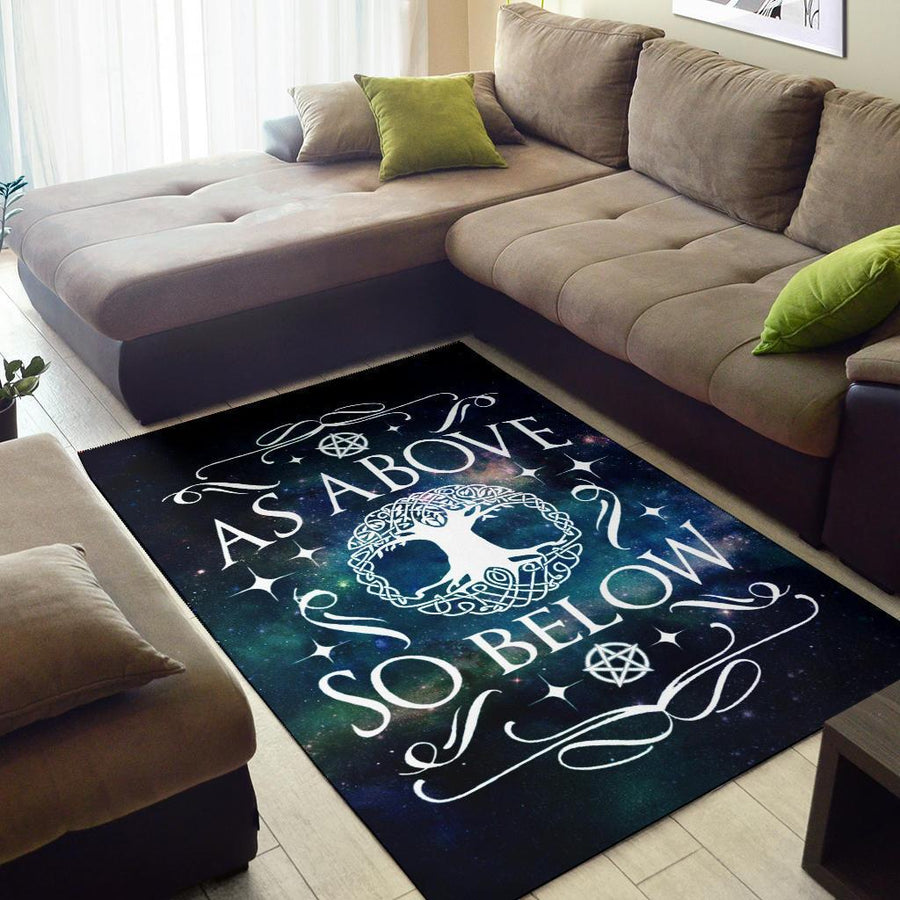Wicca as above so below Area Rug Area Rug MoonChildWorld 