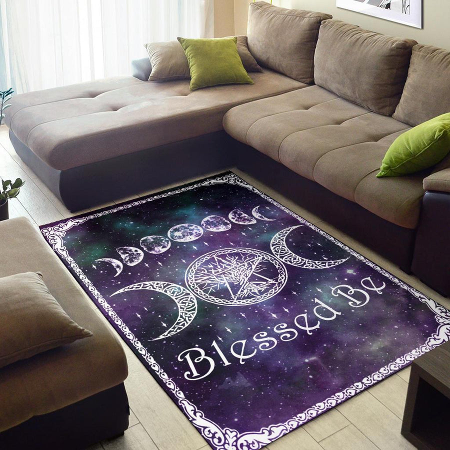 Blessed Be Wicca Area Rug Area Rug MoonChildWorld 