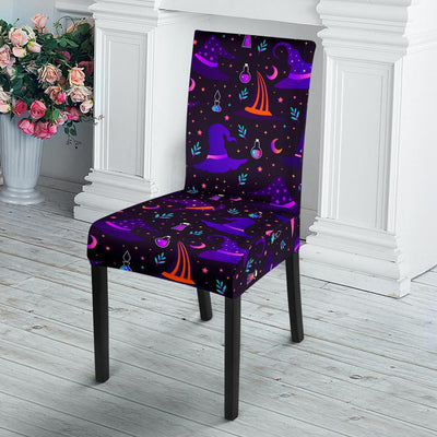 Witch purple hat Dining Chair Slip Cover Chair Slip Cover MoonChildWorld