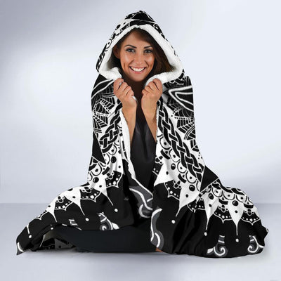 Occult Cat Wicca Hooded Blanket Hooded Blanket MoonChildWorld