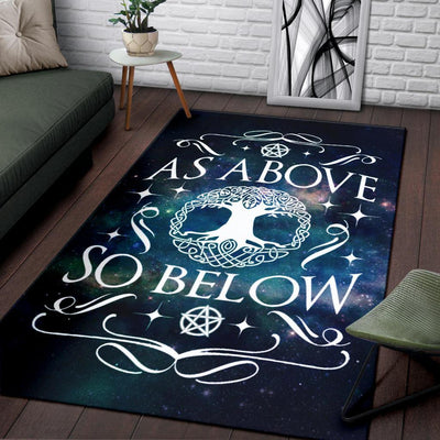 Wicca as above so below Area Rug Area Rug MoonChildWorld
