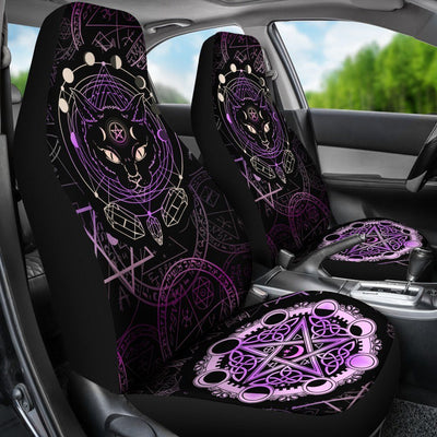 Cat moon phases wicca Car Seat Covers Car Seat Covers MoonChildWorld