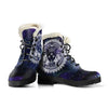 Occult cat wicca Faux Fur Leather Boots Shoes MoonChildWorld