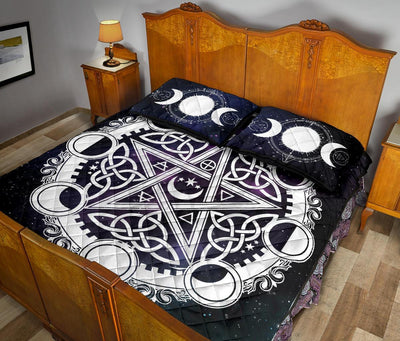Celtic pentagram moon wicca Quilt Bed Set Bedding Set MoonChildWorld