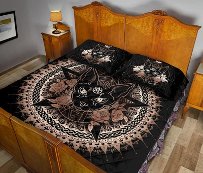 Occult cat wicca Quilt Bed Set Quilt Bed Set MoonChildWorld