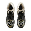 Celtic pentagram wicca Faux Fur Leather Boots MoonChildWorld