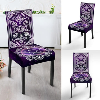 Wicca Dining Chair Slip Cover Chair Slip Cover MoonChildWorld