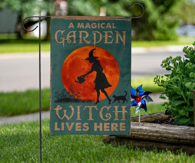 Magical garden witch flag Flag MoonChildWorld
