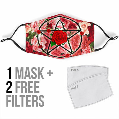 Roses pentacle wicca Face Mask Face mask MoonChildWorld