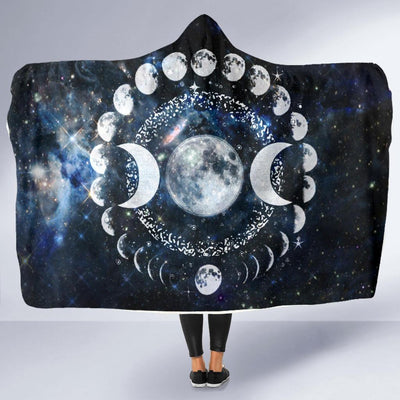 Moon phase Hooded Blanket Hooded Blanket MoonChildWorld