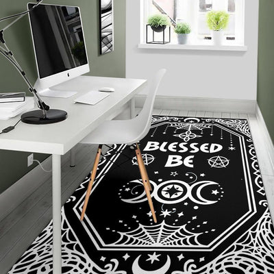 Blessed be wicca Area rug Area Rug MoonChildWorld