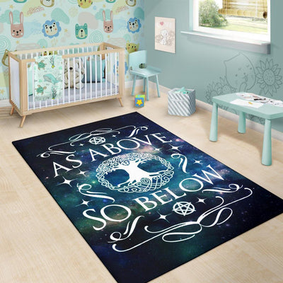 Wicca as above so below Area Rug Area Rug MoonChildWorld