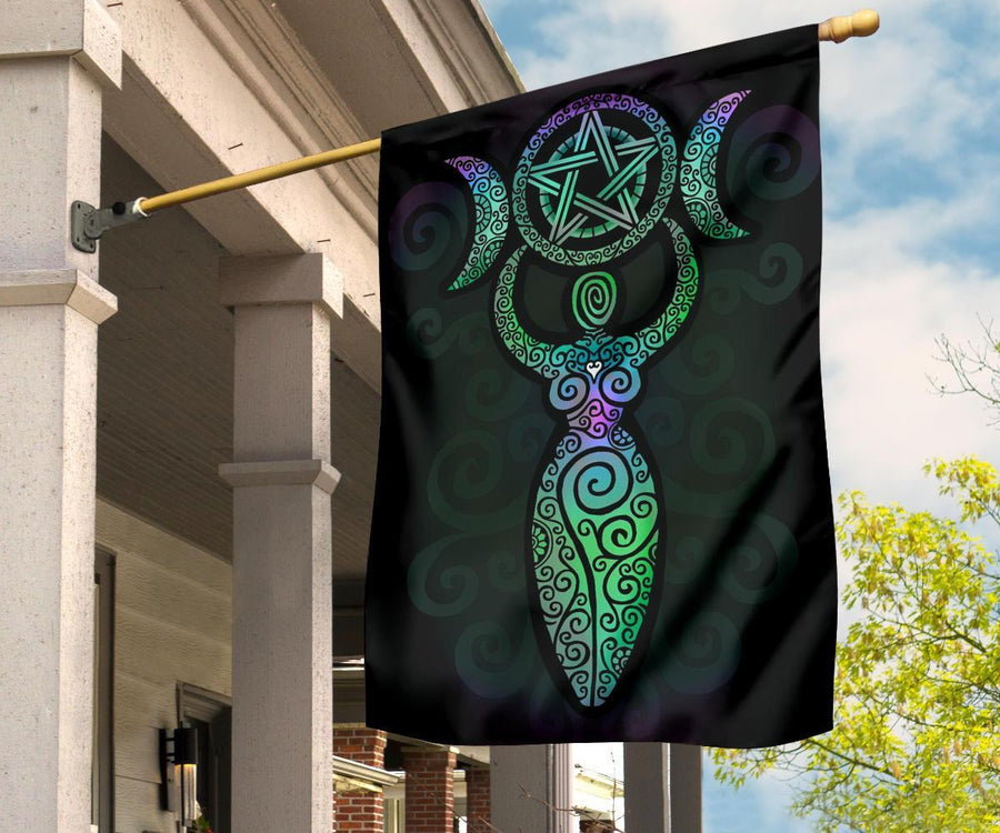 Goddess moon blessed be wicca flag Flag MoonChildWorld 