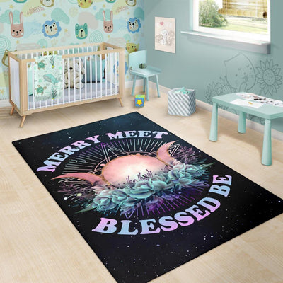 Merry meet blessed be wicca Area Rug Area Rug MoonChildWorld