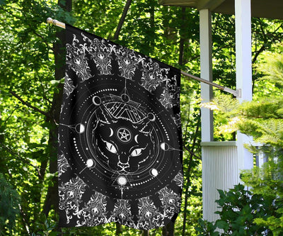 Blessed be cat wicca flag Flag MoonChildWorld