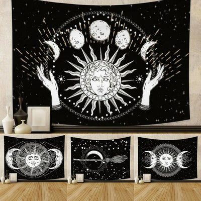 Wicca Sun Moon Tapestry Tapestry MoonChildWorld