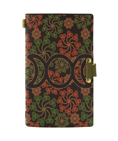 Flower triple moon wicca leather notebook Leather MoonChildWorld
