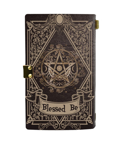 Cat blessed be wicca leather notebook Leather MoonChildWorld