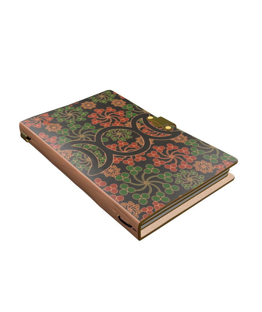 Flower triple moon wicca leather notebook Leather MoonChildWorld 
