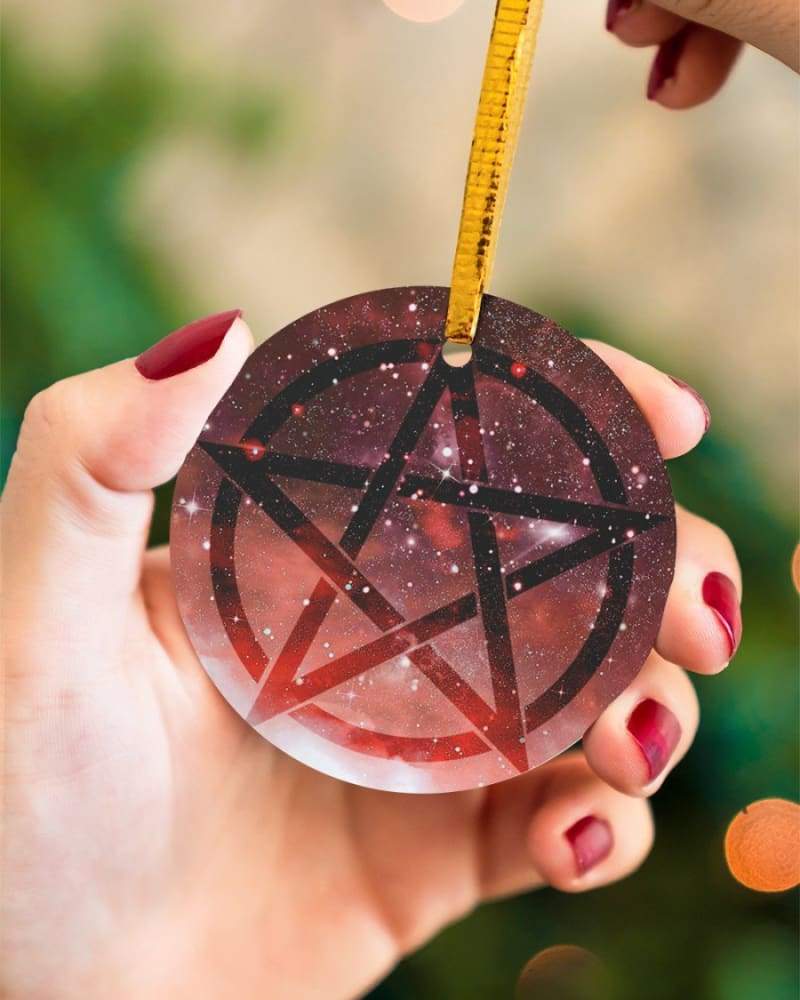 Pentacle wicca Circle Ornament