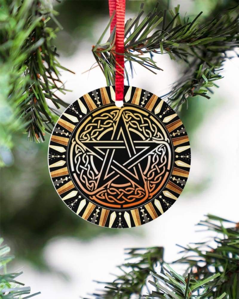 Celtic Knot Pentagram Circle Ornament Housewares CustomCat 