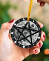 Moon Phases Black Pentagram Circle Ornament Housewares CustomCat