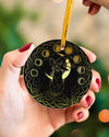 Celtic Pagan Occult Black Cat Moon Phases Circle Ornament Housewares CustomCat