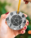 Pentacle moon phase wicca Circle Ornament Housewares CustomCat